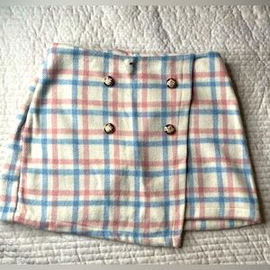Shein mini skirt, plaid blue and pink, US M/6 / EU 38, never worn